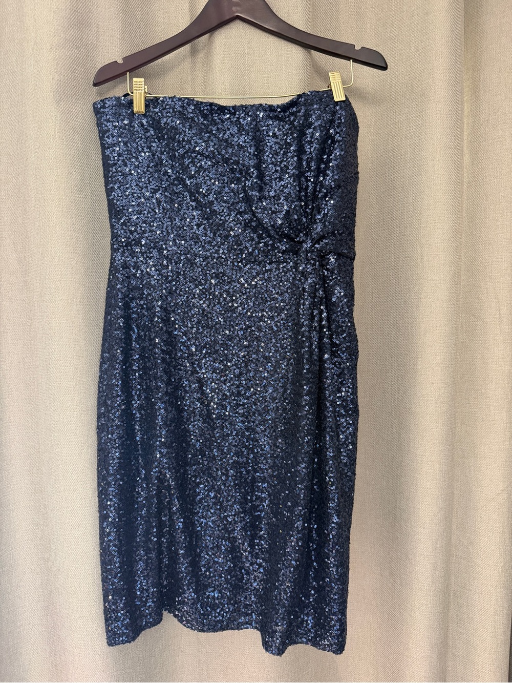 Ralph Lauren Strapless Navy Sequin Cocktail Dress